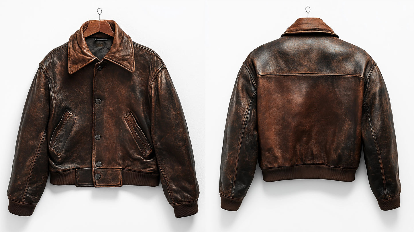 IMPERIAL LINE,WOMEN OVERSIZED DISTRESSED LEATHER JACKET