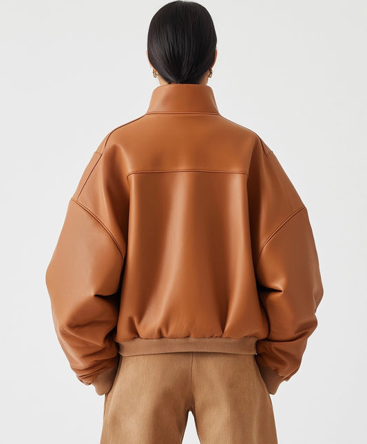 VENOM NOIR, WOMEN OVERSIZED LEATHER JACKET