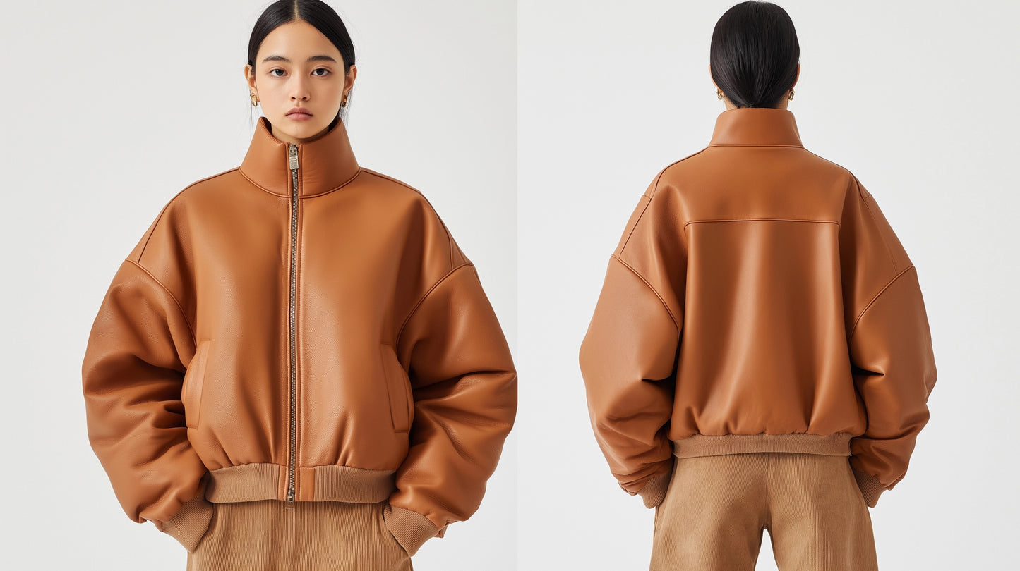 VENOM NOIR, WOMEN OVERSIZED LEATHER JACKET