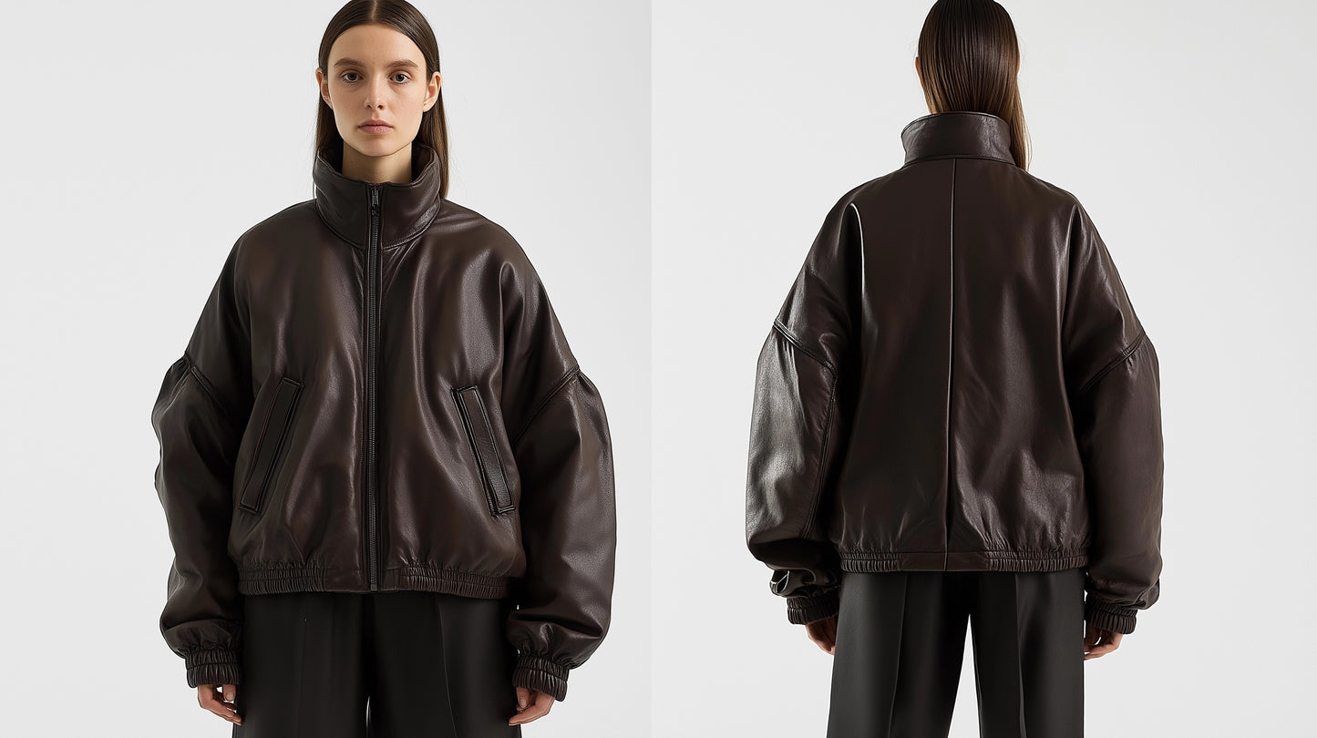SAVILE ICON, WOMEN OVERSIZED LEATHER JACKET