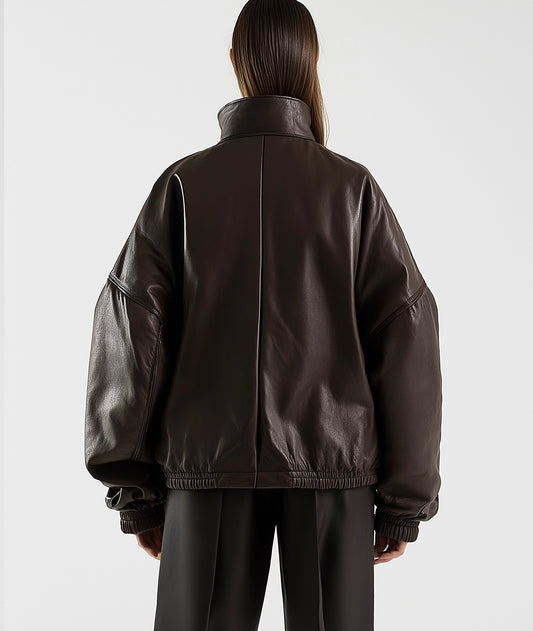 SAVILE ICON, WOMEN OVERSIZED LEATHER JACKET