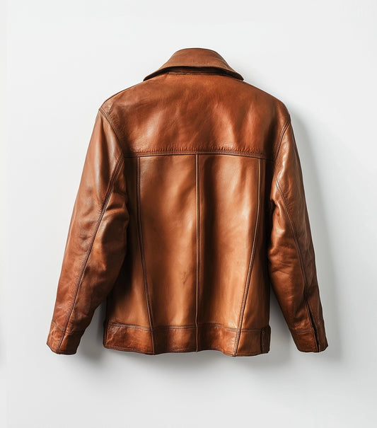 NOIR EDGE,WOMEN OVERSIZED DISTRESSED LEATHER JACKET