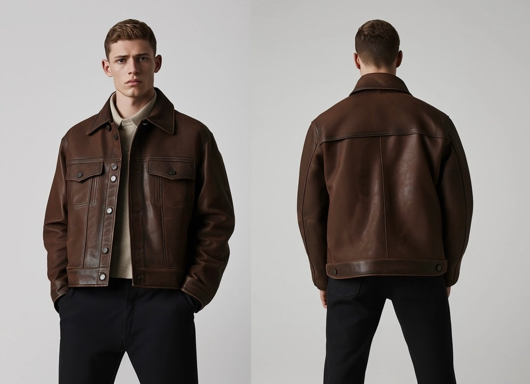 THE YORK MEN'S OVERSIZED LEATHER JACKET