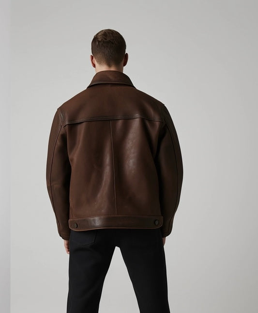 THE YORK MEN'S OVERSIZED LEATHER JACKET