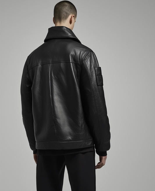 SHOREDITCH EDGE MEN'S OVERSIZED LEATHER JACKET