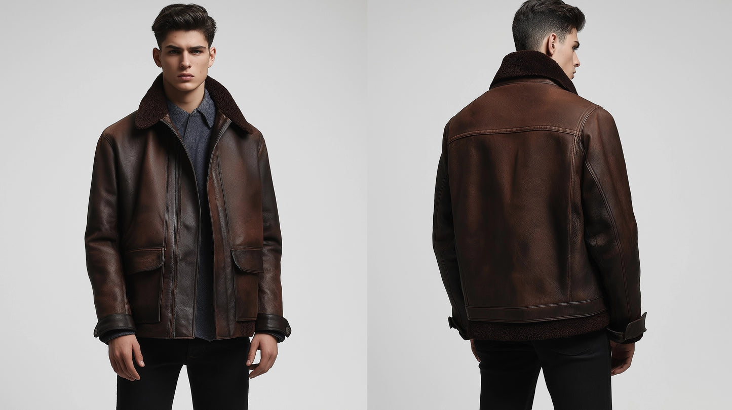 CAMDEN EDGE MEN'S OVERSIZED LEATHER JACKET