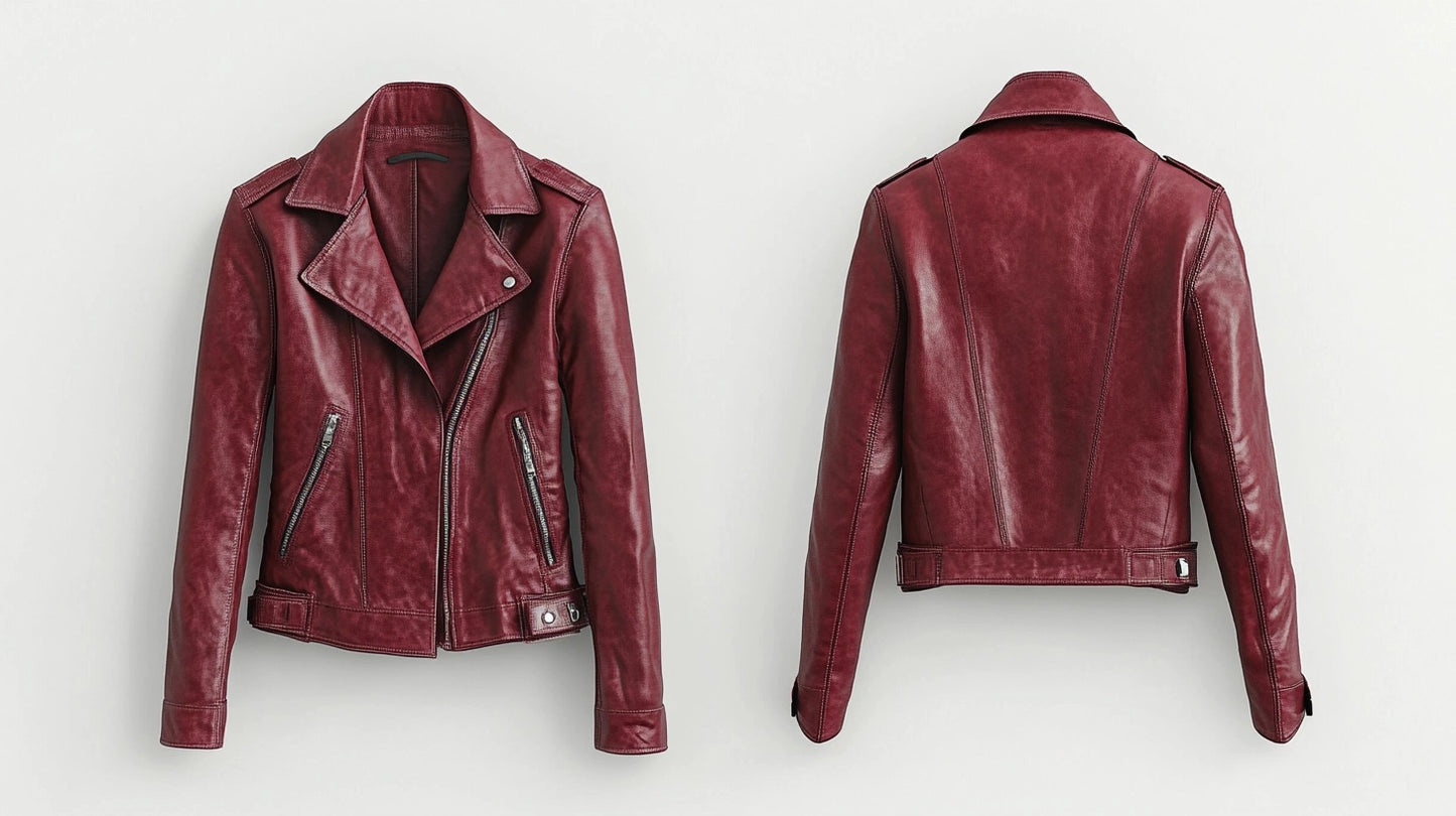 THE VINTAGE VIXEN OVERSIZED WOMEN BIKER LEATHER JACKET