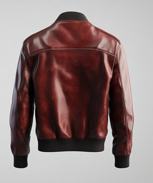 THE BOUND MEN'S BOMBER LEATHER JACKET