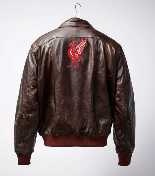 MEN'S LIVERPOOL F.C OVERSIZED LEATHER JACKET