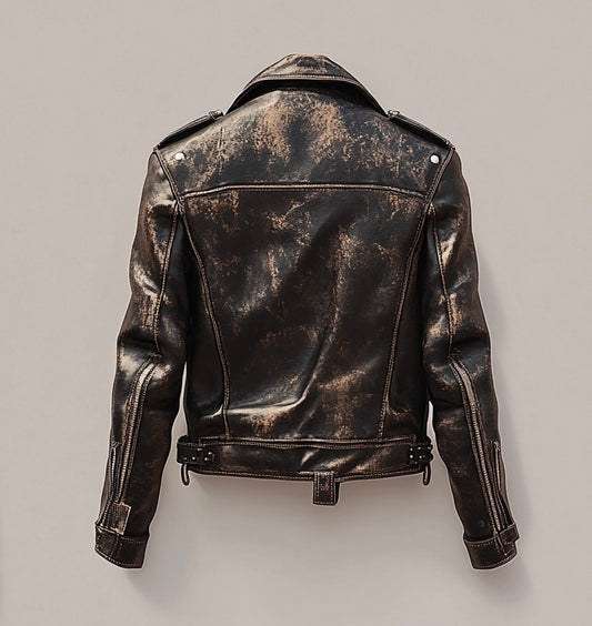 RAFAH WOMEN OVERSIZED BIKER LEATHER JACKET