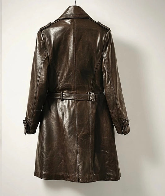 THE BROWN BEAUTY WOMEN LEATHER COAT