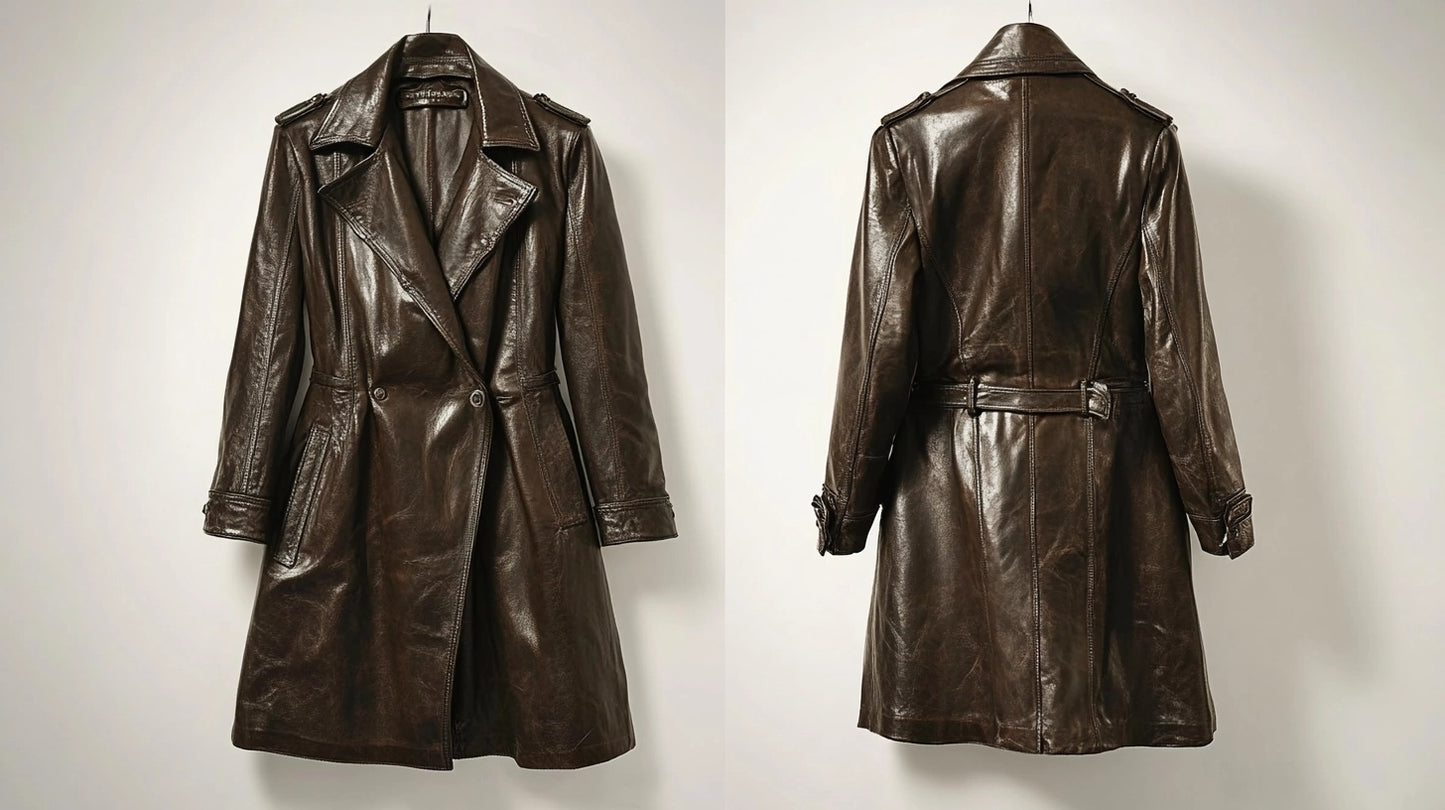 THE BROWN BEAUTY WOMEN LEATHER COAT