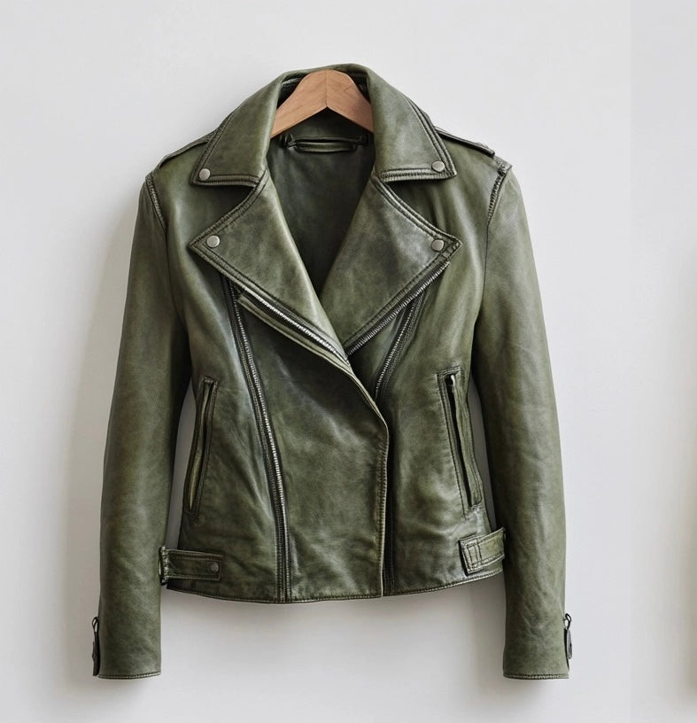 RUSTIC RHAPSODY WOMEN OVERSIZED MOTO LEATHER JACKET