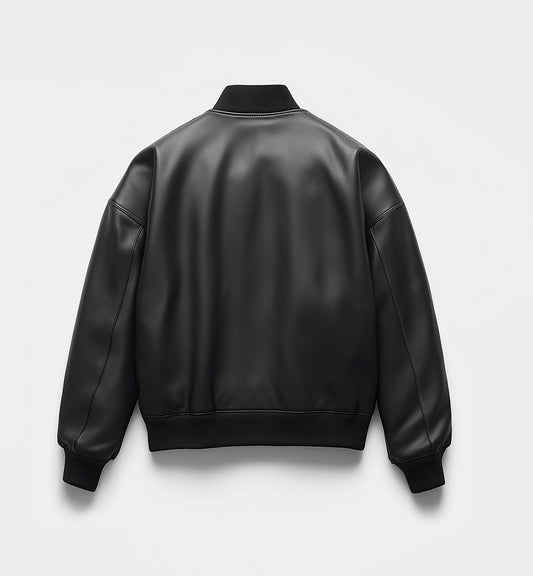 OPULENT WOMEN OVERSIZED LEATHER BOMBER