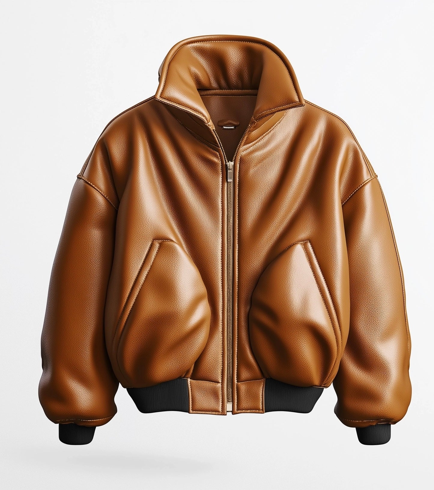 THE BOLD BOMBER MEN'S OVERSIZED LEATHER JACKET