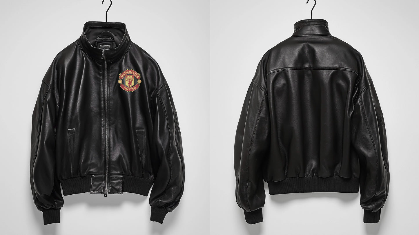MEN's MANCHESTER UNITED F.C OVERSIZED LEATHER JACKET