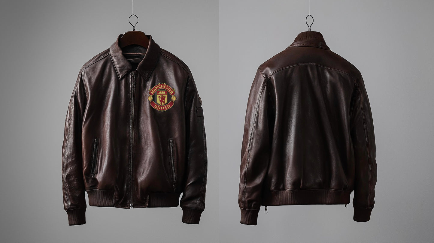 MANCHESTER UNITED EDITION MEN's OVERSIZED LEATHER JACKET