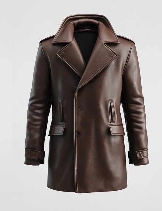 THE REGENT MEN'S LEATHER COAT