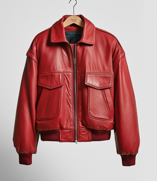 CAMDEN ROUGE, WOMEN OVERSIZED LEATHER JACKET