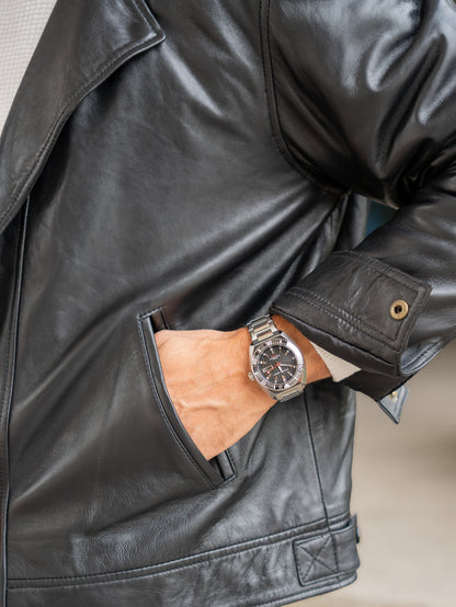 CLASSIC AVIATOR MEN'S OVERSIZED LEATHER JACKET