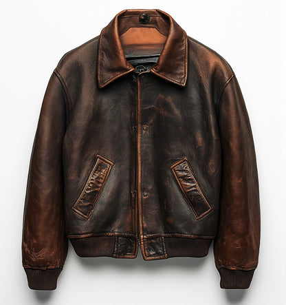 BRIXTON REBEL MEN'S OVERSIZED LEATHER JACKET