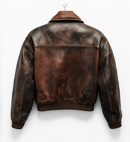 IMPERIAL LINE,WOMEN OVERSIZED DISTRESSED LEATHER JACKET
