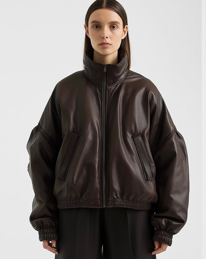 SAVILE ICON, WOMEN OVERSIZED LEATHER JACKET