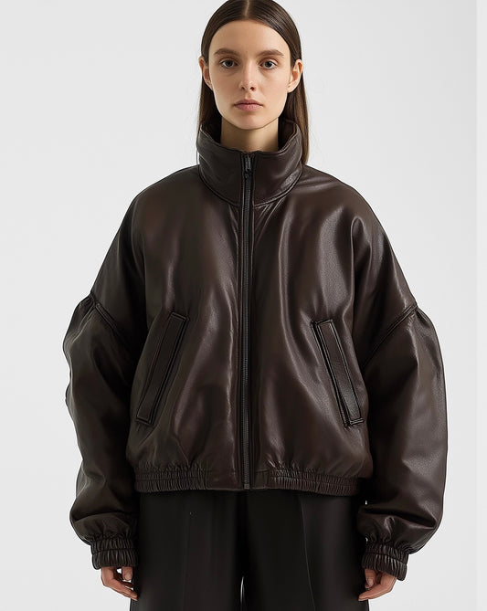 SAVILE ICON, WOMEN OVERSIZED LEATHER JACKET