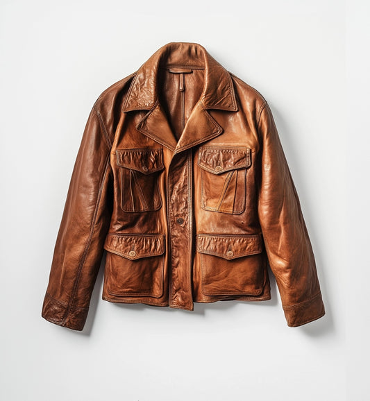 NOIR EDGE,WOMEN OVERSIZED DISTRESSED LEATHER JACKET