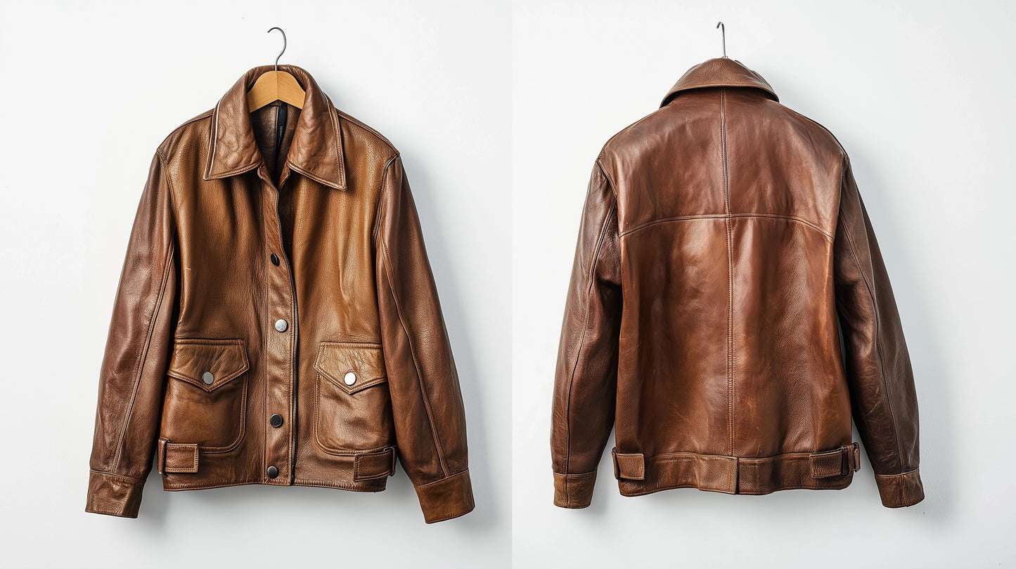TRAFALGAR LINE MEN'S OVERSIZED DISTRESSED LEATHER JACKET