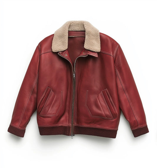 OXFORD CLASSIC, WOMEN OVERSIZED DISTRESSED LEATHER SHEARLING