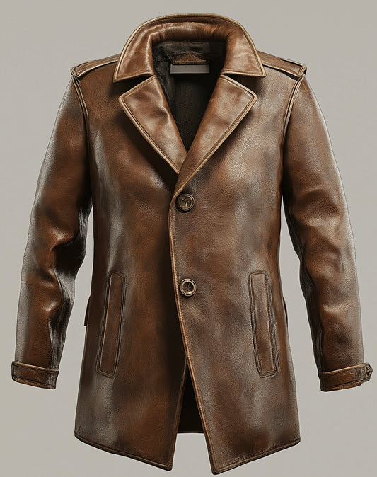 DOVER CLASSIC MEN'S  LEATHER COAT