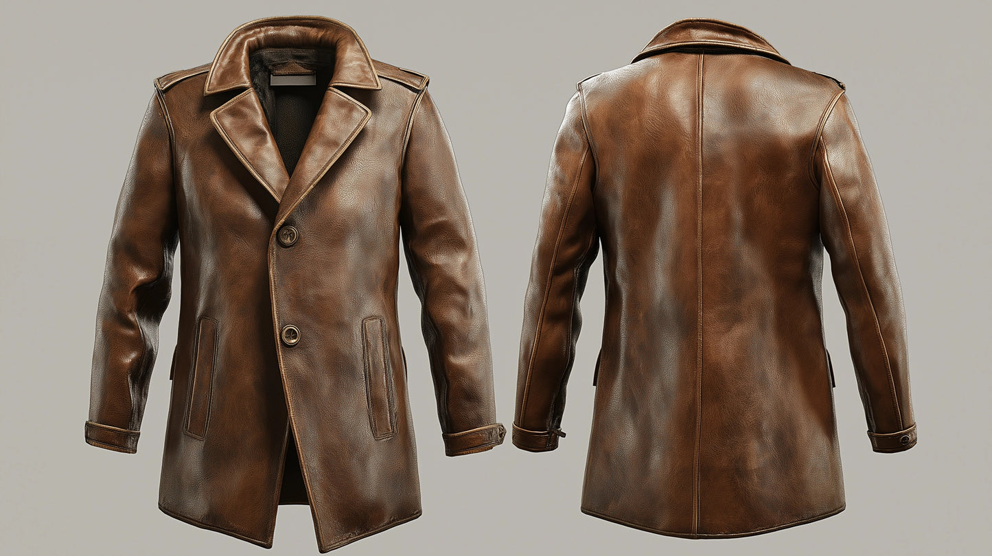 DOVER CLASSIC MEN'S  LEATHER COAT