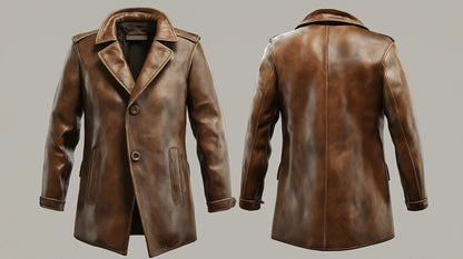DOVER CLASSIC MEN'S  LEATHER COAT