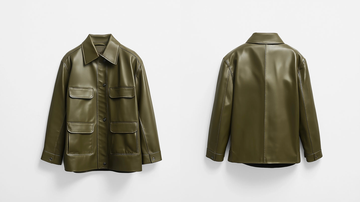 BELGRAVIA EDITION,WOMEN OVERSIZED LEATHER JACKET