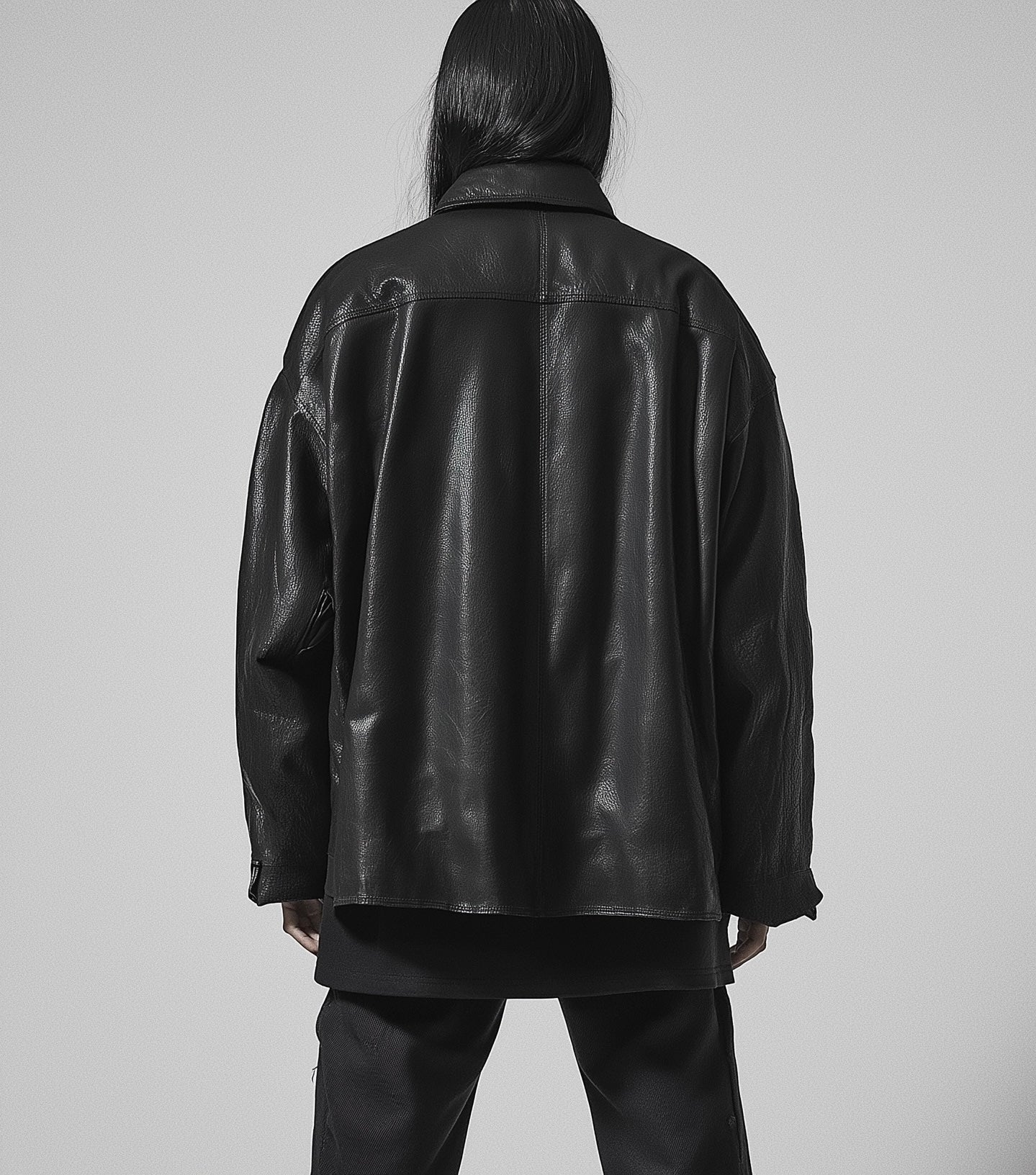 CAMBRIDGE LEGACY,WOMEN OVERSIZED LEATHER JACKET
