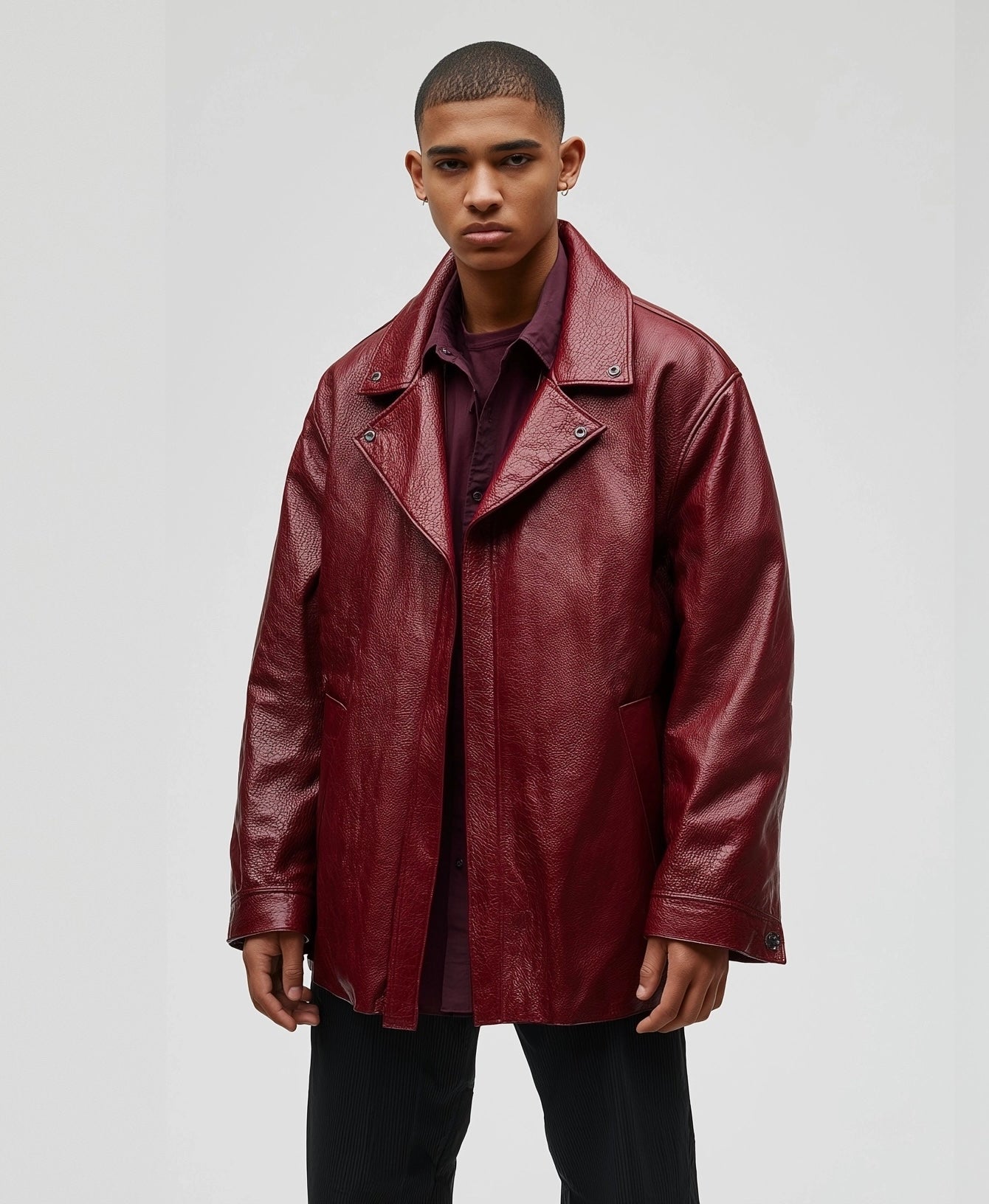 SOHO NIGHTS MEN'S OVERSIZED LEATHER JACKET