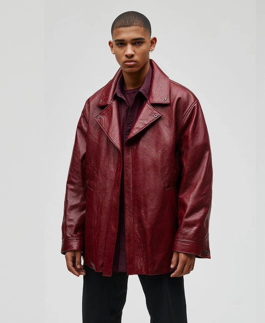 SOHO NIGHTS MEN'S OVERSIZED LEATHER JACKET