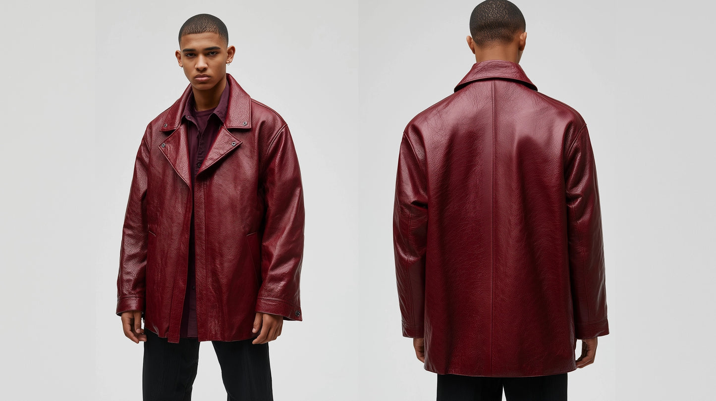 SOHO NIGHTS MEN'S OVERSIZED LEATHER JACKET