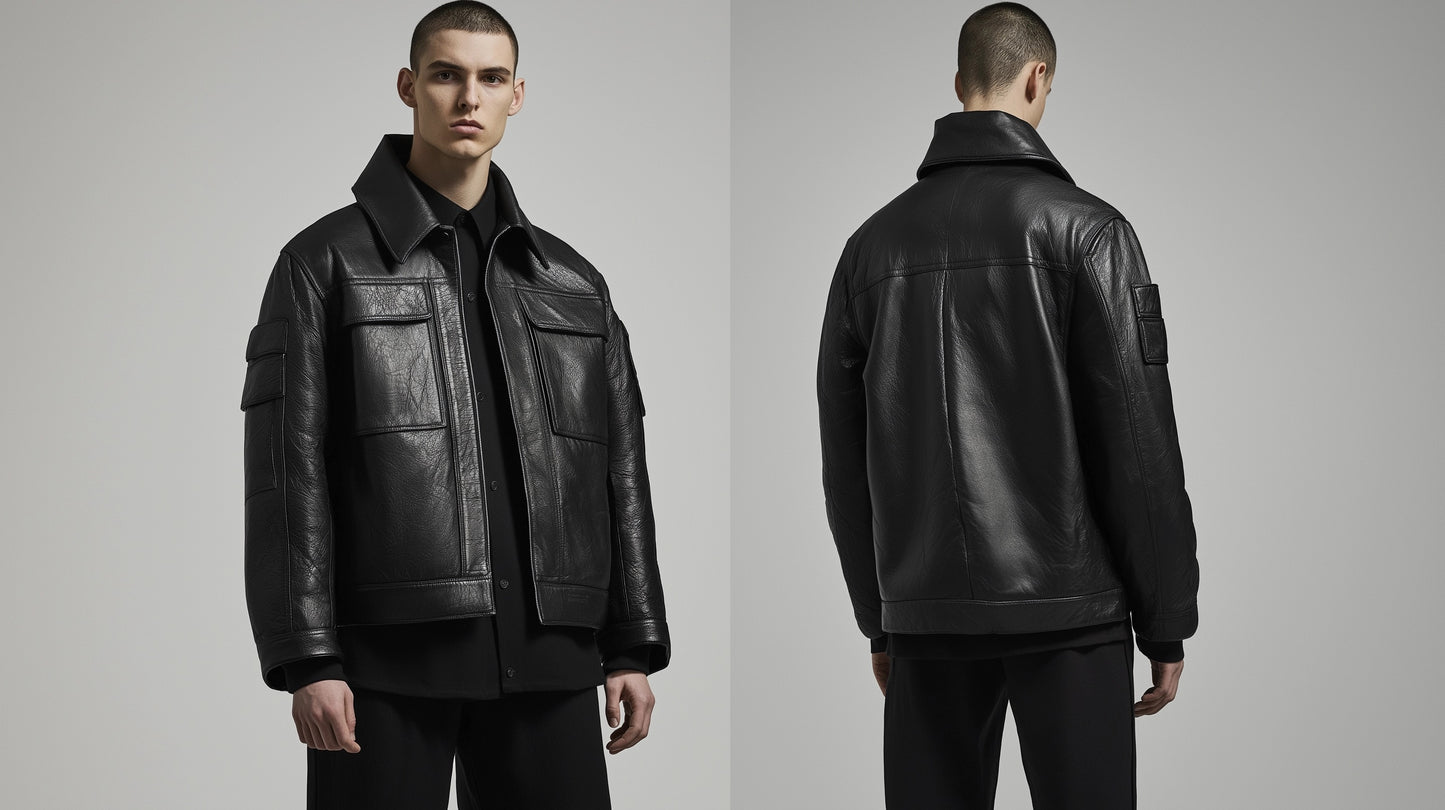SHOREDITCH EDGE MEN'S OVERSIZED LEATHER JACKET
