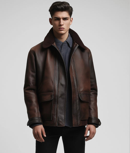 CAMDEN EDGE MEN'S OVERSIZED LEATHER JACKET