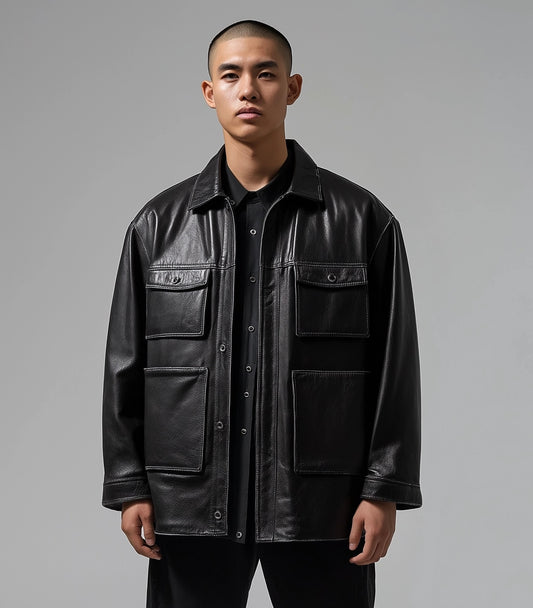 HIGHLAND LEGACY MEN'S OVERSIZED LEATHER JACKET