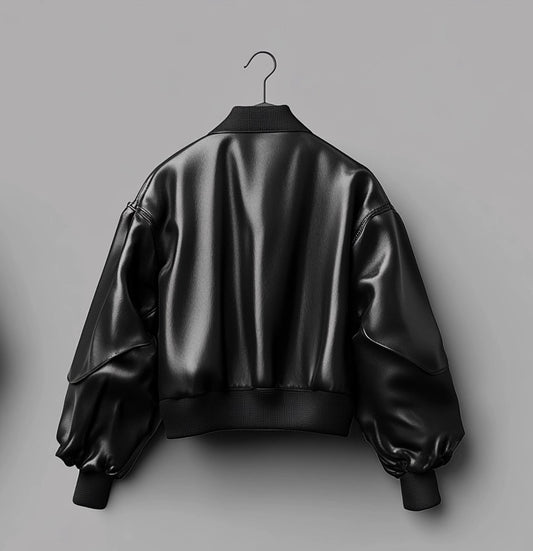 EDGY WOMEN OVERSIZED LEATHER BOMBER JACKET
