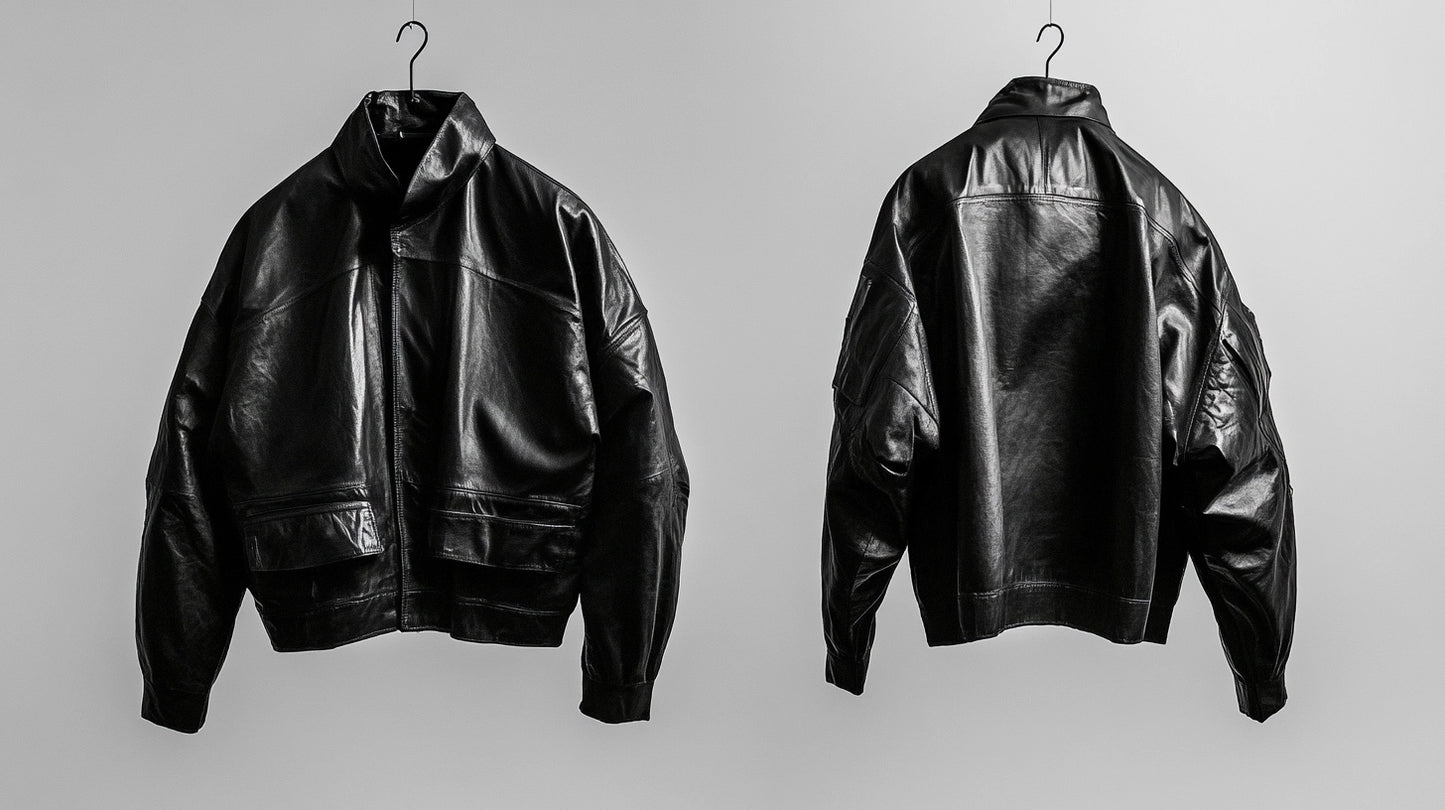 MONOCHROME MAJESTY WOMEN OVERSIZED LEATHER JACKET