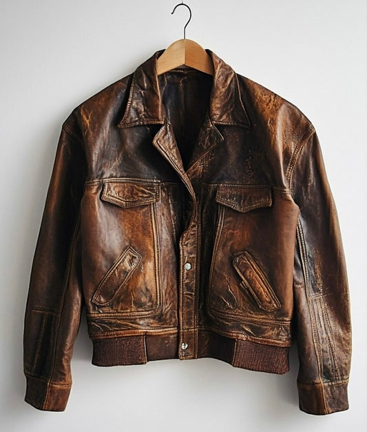 RUSTIC BROWN WOMEN LEATHER JACKET