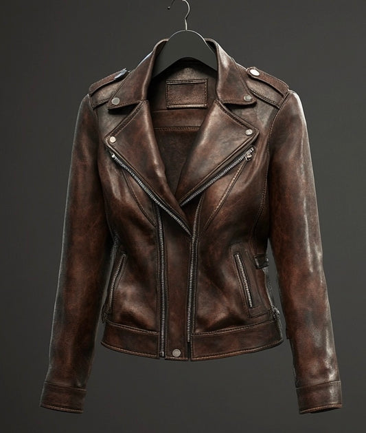 THE SCHOTT NYC REBEL WOMEN LEATHER MOTO JACKET