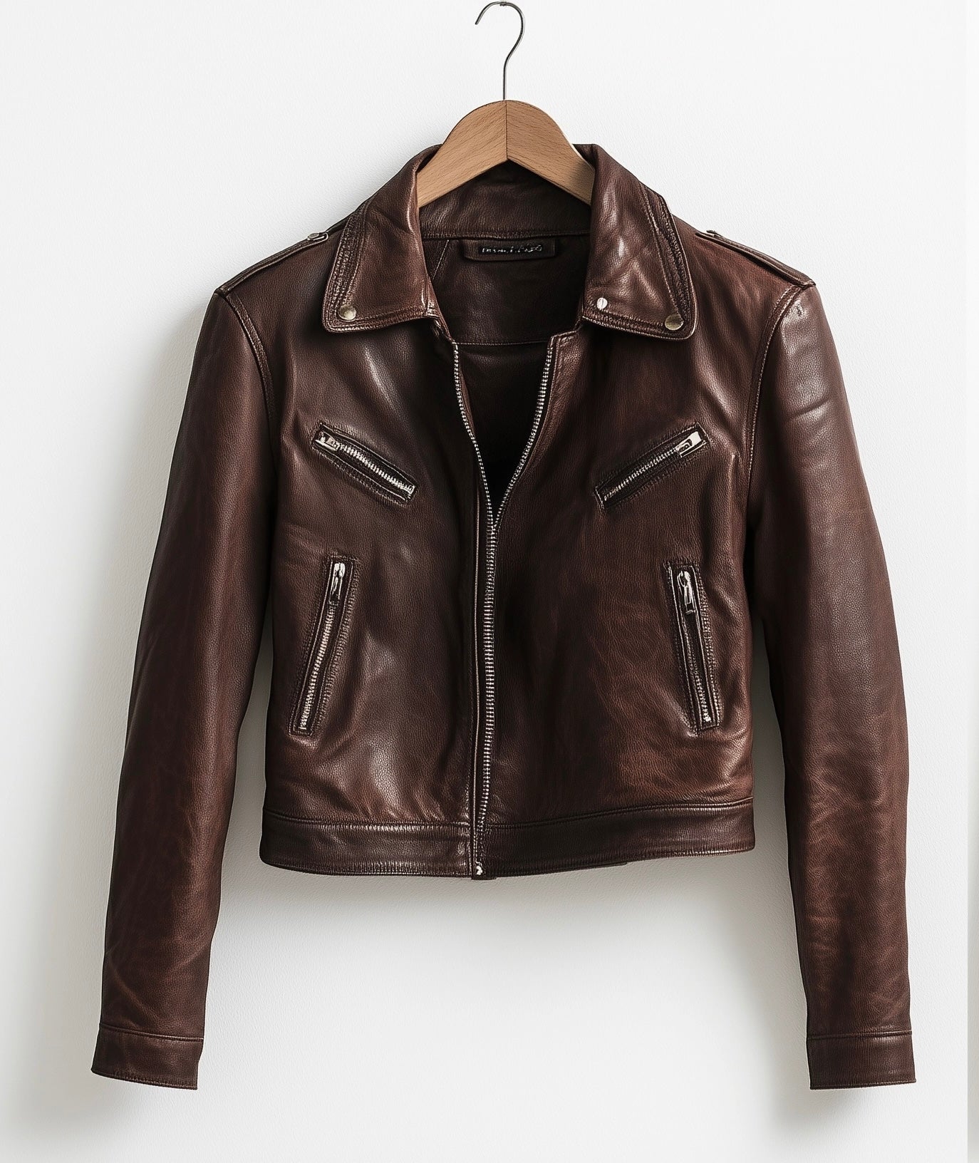 WOMEN CROPPED LEATHER JACKET