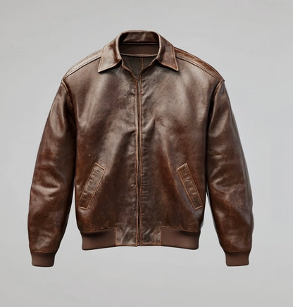 FIAS MEN'S OVERSIZED LEATHER JACKET