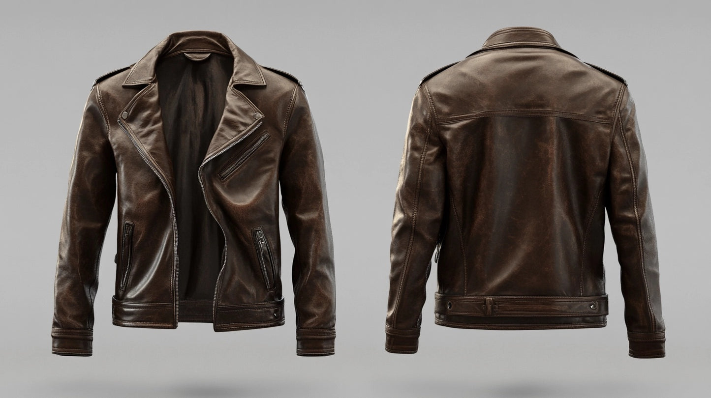 THE RIDER MEN'S BIKER LEATHER JACKET