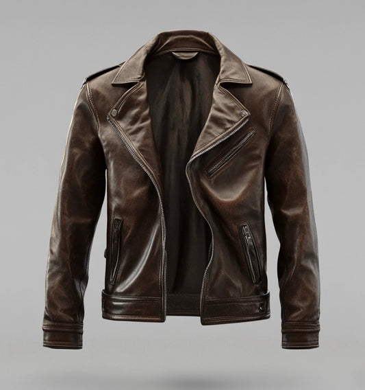 THE RIDER MEN'S BIKER LEATHER JACKET